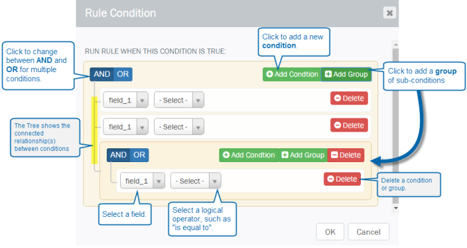 Winshuttle Composer Condition Builder screen