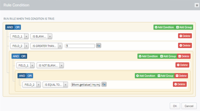 Winshuttle Composer Condition Builder screen