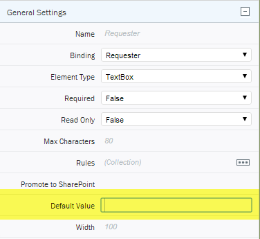 Composer setting form field default values