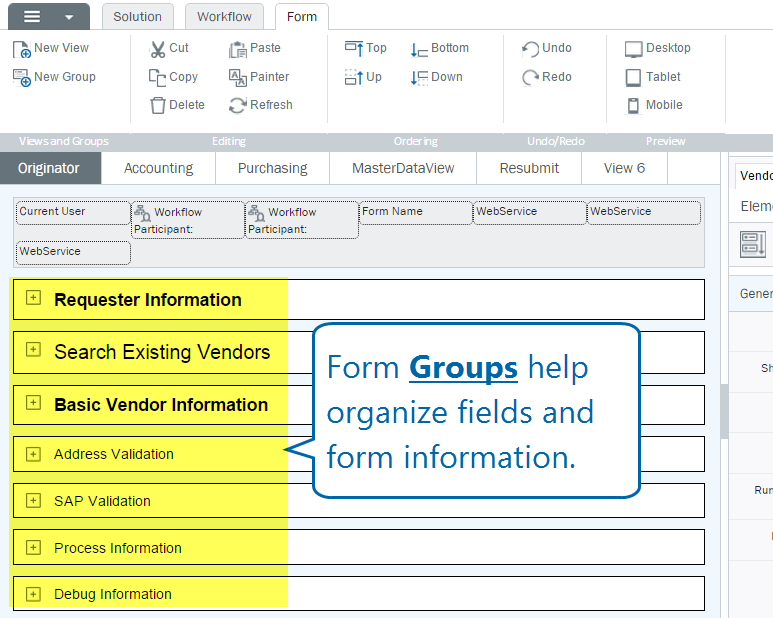 Composer Form Groups