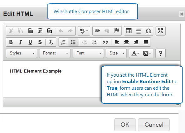 Composer HTML editor