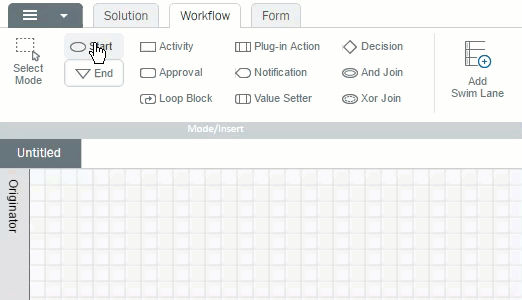 Example of adding nodes and transitions to a workflow