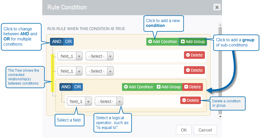 Winshuttle Composer Condition Builder screen