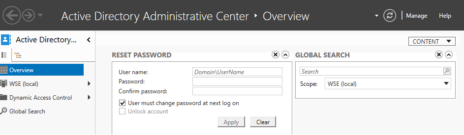 Microsoft Active Directory Administrative Center Microsoft Active Directory Administrative Center