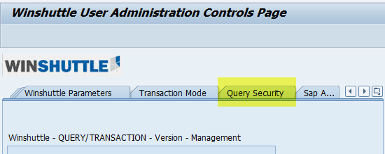 query security tab