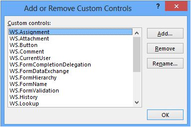 Add or remove custom controls