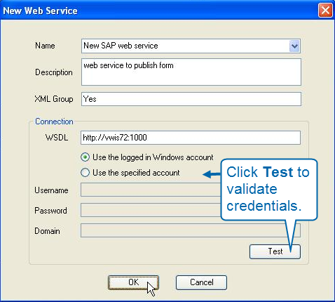 New Web Service Screenshot