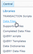 data files menu