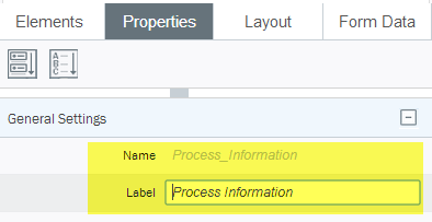Adding and renaming the process information group