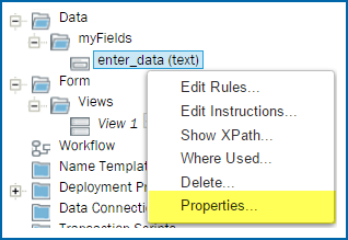 Composer Solution Tree right-click menu example