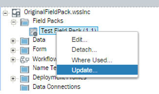Winshuttle Composer Solution Tree Field Pack Right Click Menu Screen