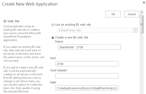 Create New Web Application