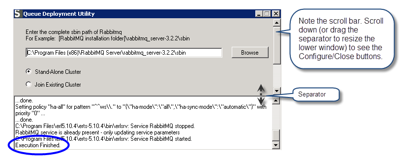 Winshuttle Server Queue Deployoment screen