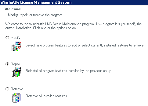 Winshuttle LMS Install/Repair screenshot