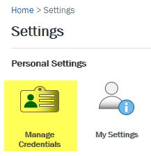 Manage Credentials icon