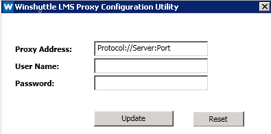 LMS Proxy Utility dialog box