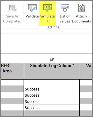 simulate button and success message