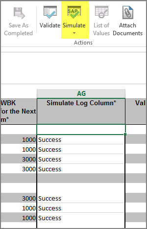 simulate button and success message