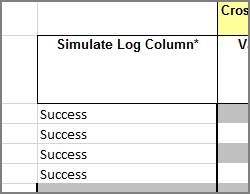 success message in simulate log column