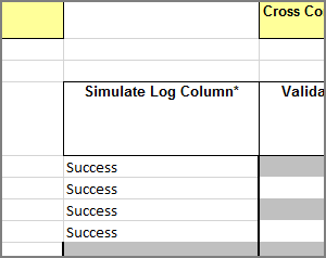 success message in simulate log column