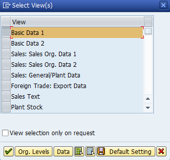 select basic data 1 in select views screen