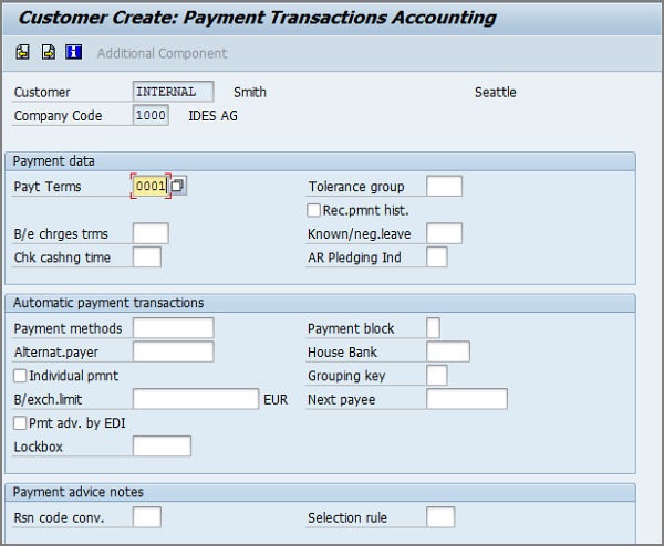 payment transactions tab