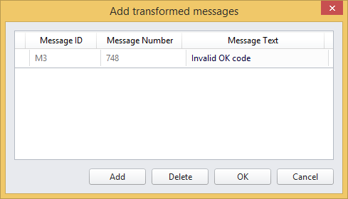 add transformed messages dialog box
