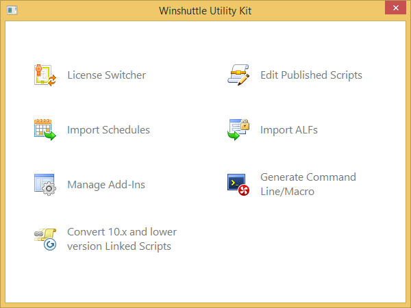 winshuttle utility kit main screen