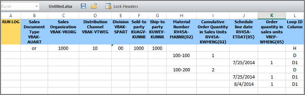 data entered in different rows for nested loops