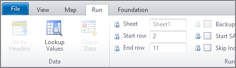 file view map run foundation ribbon tabs