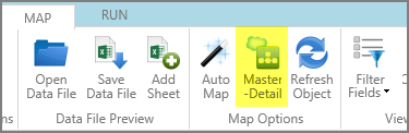 master detail button in map options group