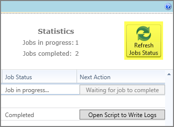 refresh jobs status button
