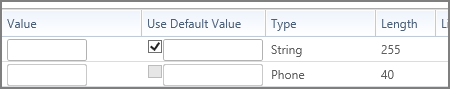 use default value check box