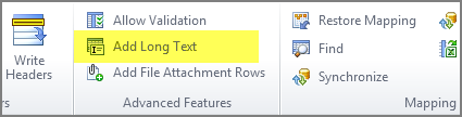 advanced features group add long text
