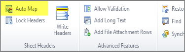 auto map command in sheet headers group