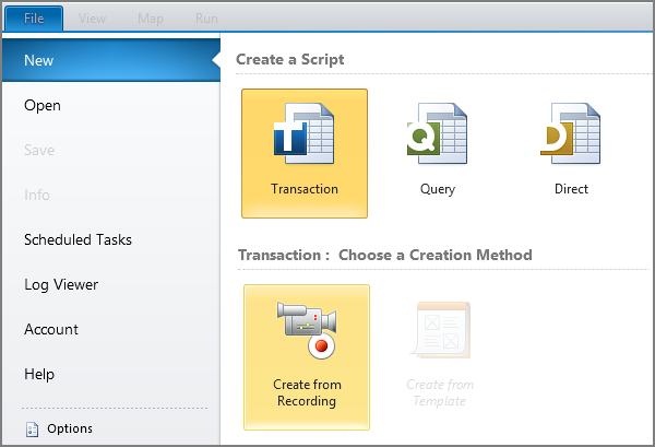 click transaction create from recording