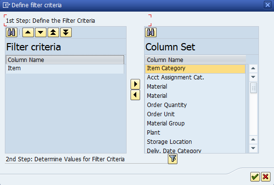 define filter criteria