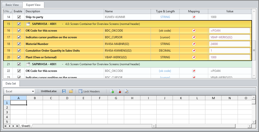 selected rows in mapper
