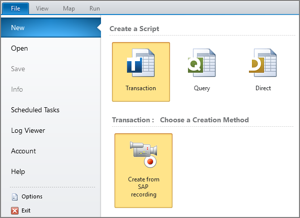 create from sap recording