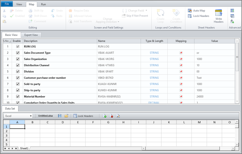 basic tab of mapper