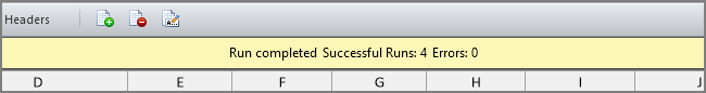success message in message bar