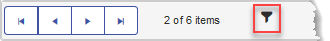 Filter icon indicates that records have been filtered.