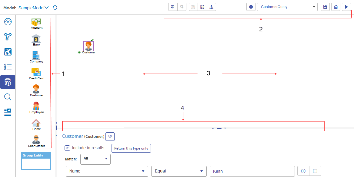 Diagram indexing p arts of Visual Query Builder